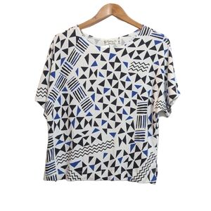 Fighting Eel Ava Sky blouse top shirt Geometric shapes triangles lines zig zag